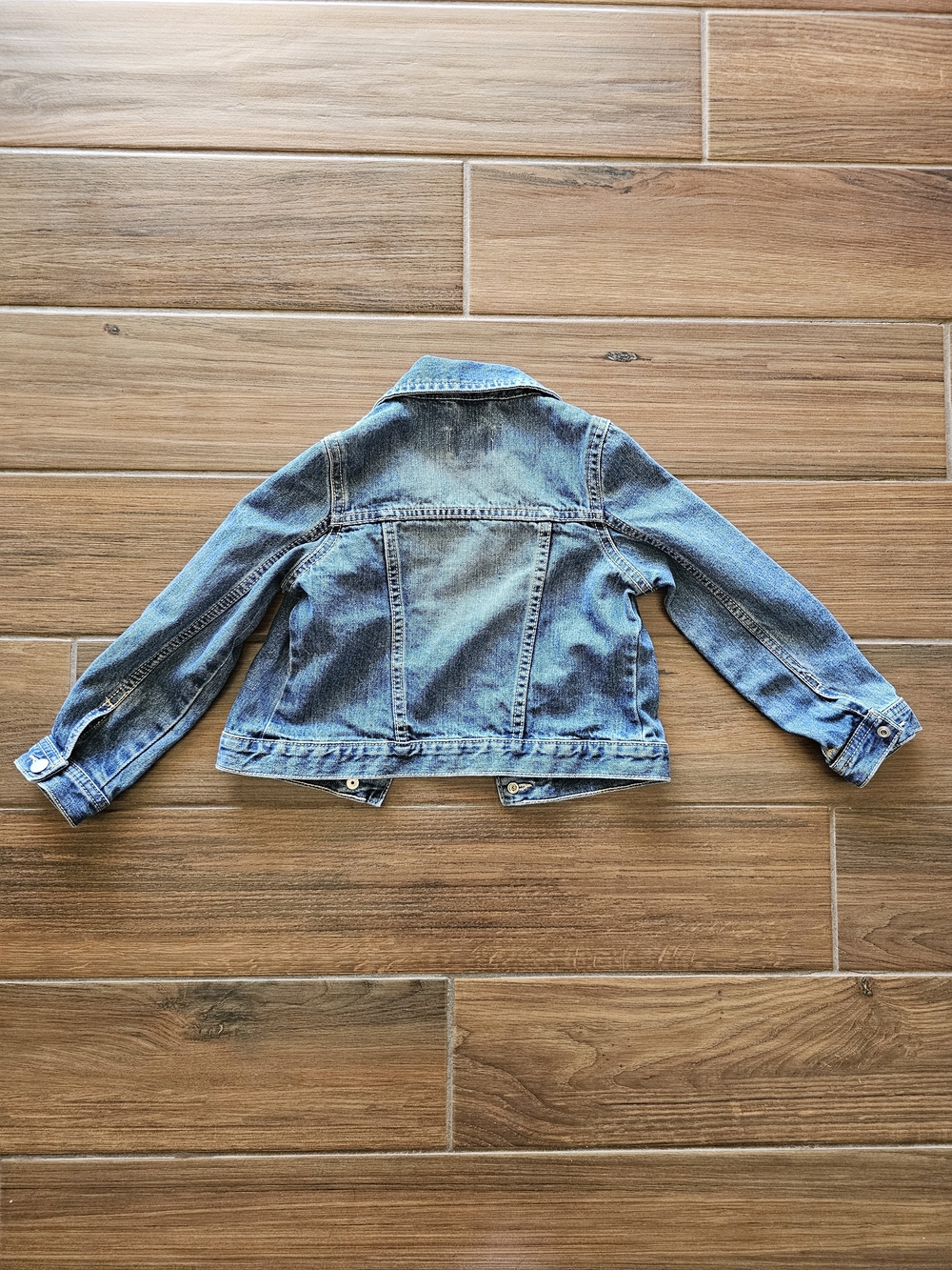 The Children's Place Blue Denim Ruffle-Trim Jean Jacket 5T - Picture 2 of 2